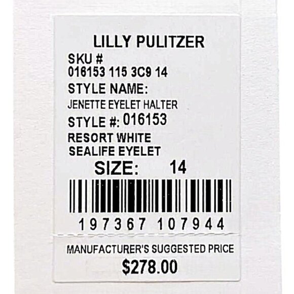 Lilly Pulitzer Jenette Midi Dress in Resort White/Sealife Eyelet NWT - Size 14 - Picture 8 of 9